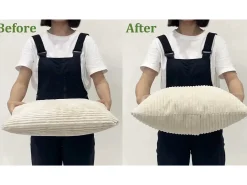 2/3 assentos em Teddy Velvet, sofá de conforto à direita em madeira maciça, sofá com apoios de braços, 165x78x89cm, bege