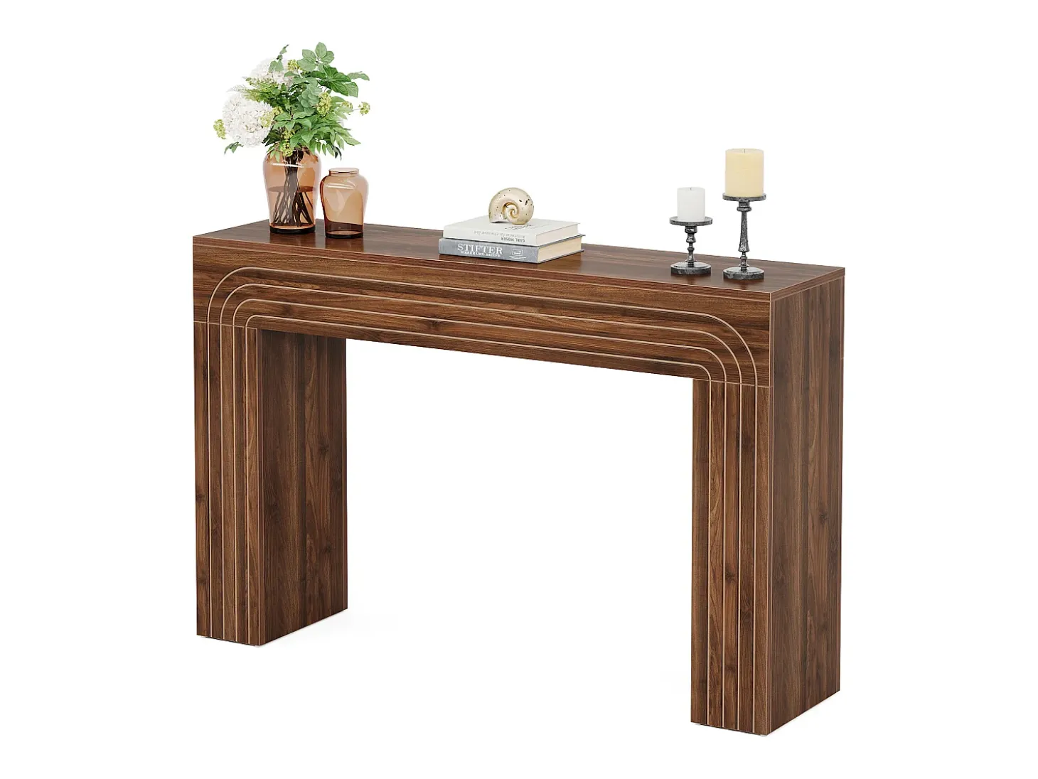 140 cm de comprimento, mesa estreita para sofá, mesa atrás do sofá, mesa de entrada moderna em madeira para a entrada, o corredor, o sala de estar