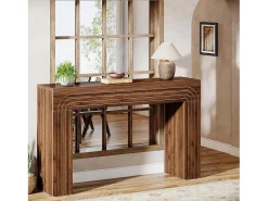 140 cm de comprimento, mesa estreita para sofá, mesa atrás do sofá, mesa de entrada moderna em madeira para a entrada, o corredor, o sala de estar