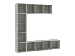 3 pcs conjunto armário TV/estante 180x30x180cm cinzento cimento PT784275