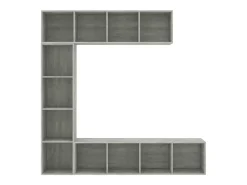 3 pcs conjunto armário TV/estante 180x30x180cm cinzento cimento PT784275
