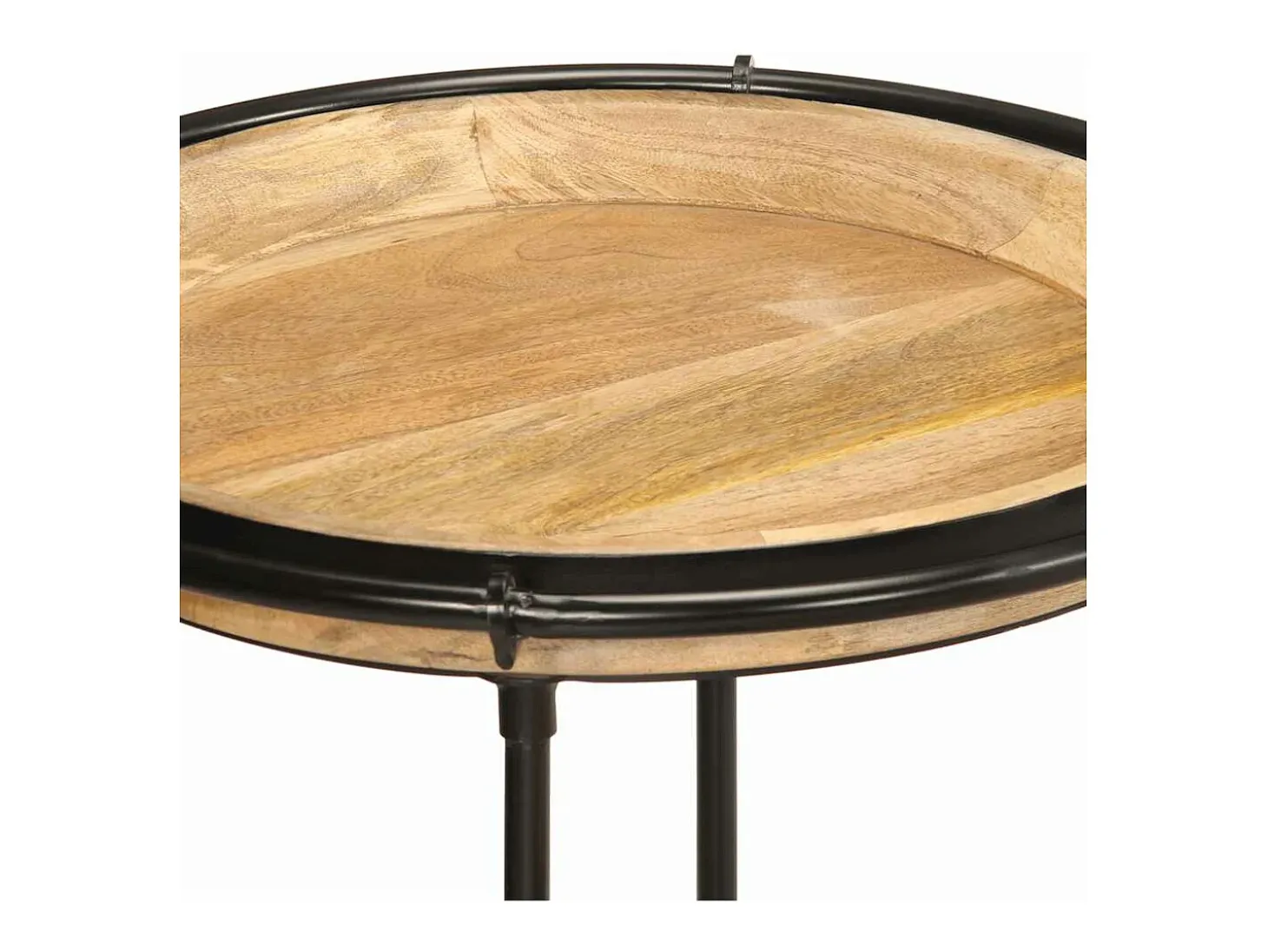 2 pcs Conjunto de mesa de apoio madeira de mangueira maciça