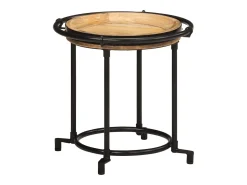 2 pcs Conjunto de mesa de apoio madeira de mangueira maciça