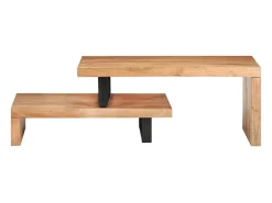 2 pcs conjunto de mesas de centro madeira de acácia maciça PT982213