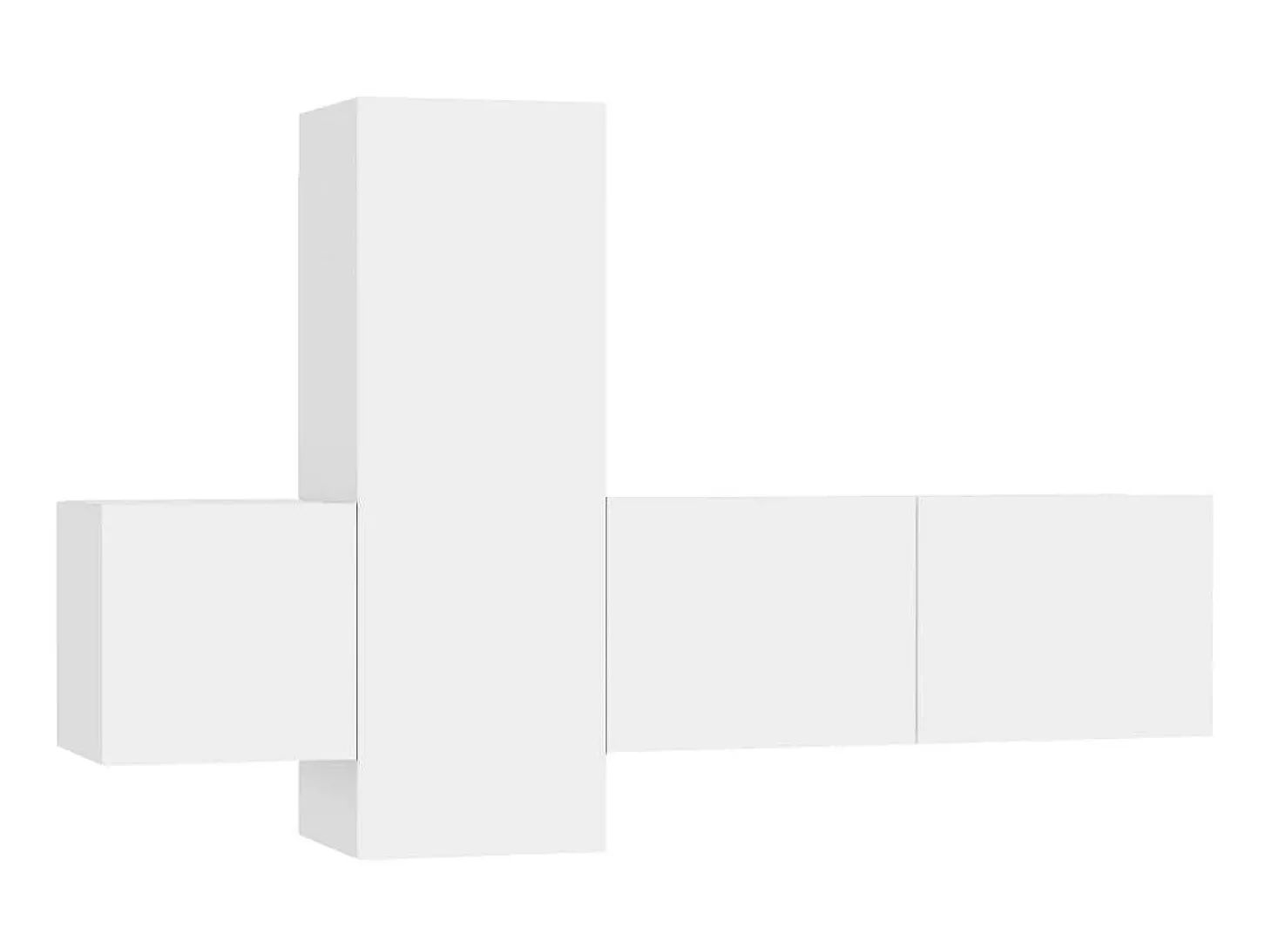 3 pcs conjunto de móveis de TV derivados de madeira branco PT455315