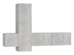 3 pcs conjunto de móveis de TV contraplacado cinzento cimento PT452337