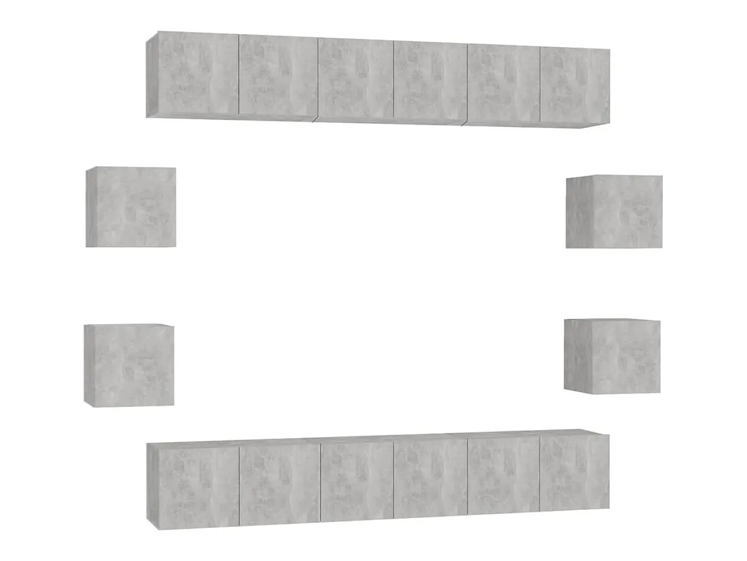 10 pcs conjunto de móveis de TV contraplacado cinzento cimento PT269235