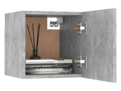 8 pcs conjunto de móveis de TV contraplacado cinzento cimento PT702457