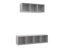 2 pcs conjunto de móveis de TV contraplacado cinzento cimento PT563038