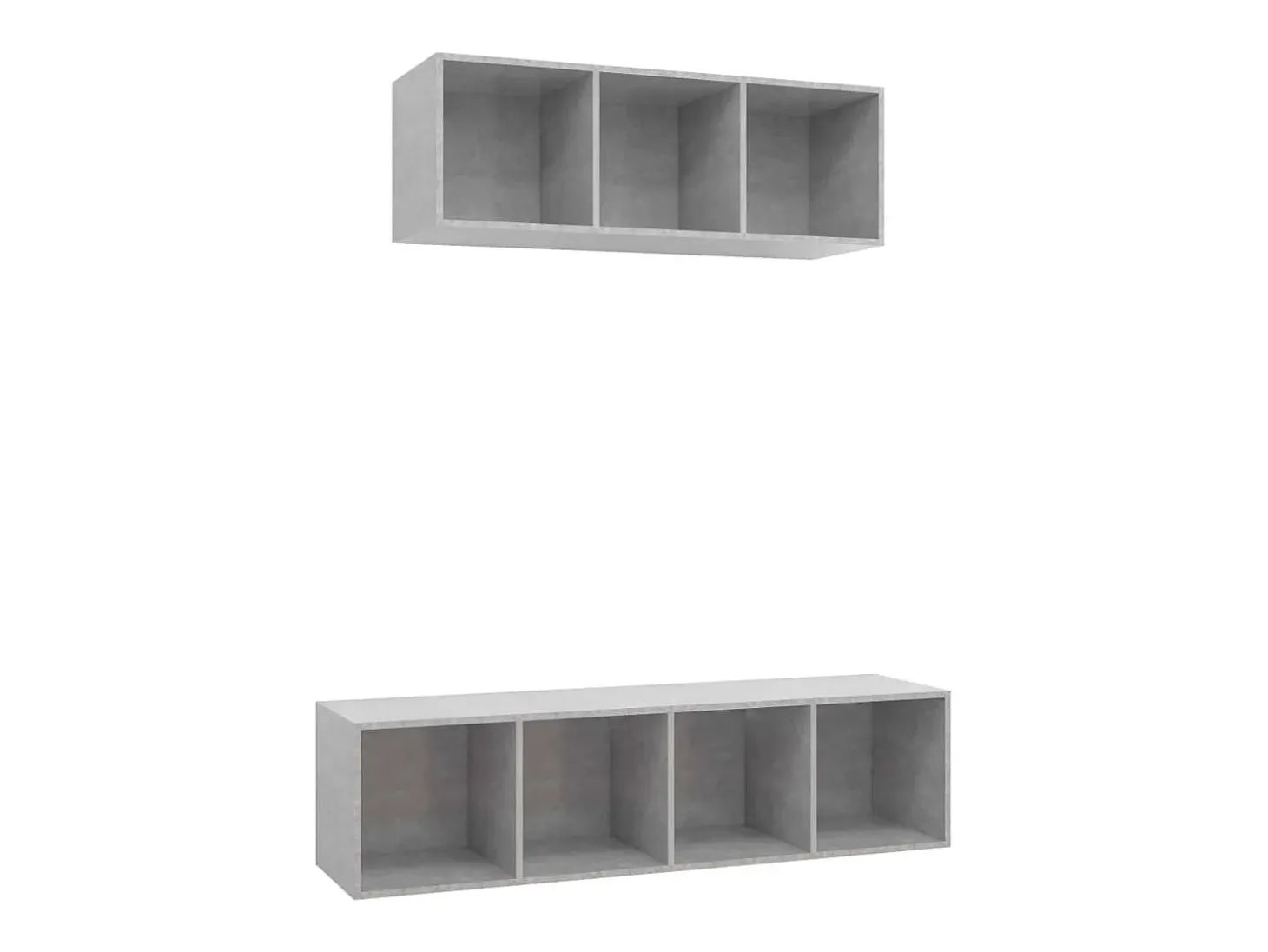 2 pcs conjunto de móveis de TV contraplacado cinzento cimento PT563038