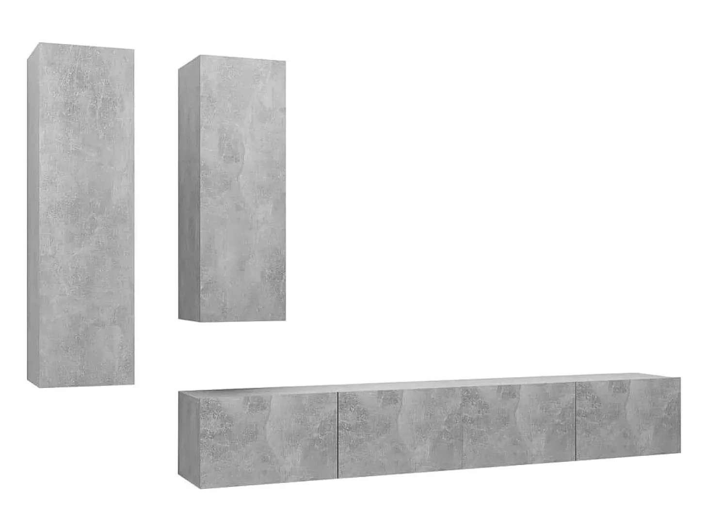 4 pcs conjunto de móveis de TV derivados madeira cinza cimento PT843945