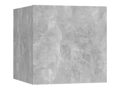 7 pcs conjunto de móveis de TV contraplacado cinzento cimento