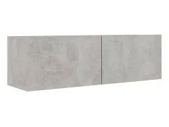 2 pcs conjunto de móveis de TV derivados madeira cinza cimento PT908406