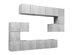 10 pcs conjunto de móveis de TV derivados madeira cinza cimento PT722647