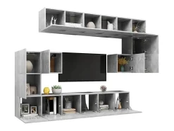 10 pcs conjunto de móveis de TV derivados madeira cinza cimento PT722647