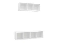 2 pcs conjunto de móveis de TV contraplacado branco PT975926