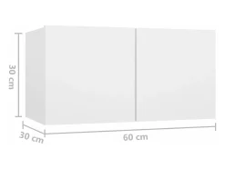4 pcs conjunto de móveis de TV derivados de madeira branco