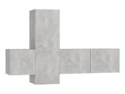 3 pcs conjunto de móveis de TV contraplacado cinzento cimento PT700509
