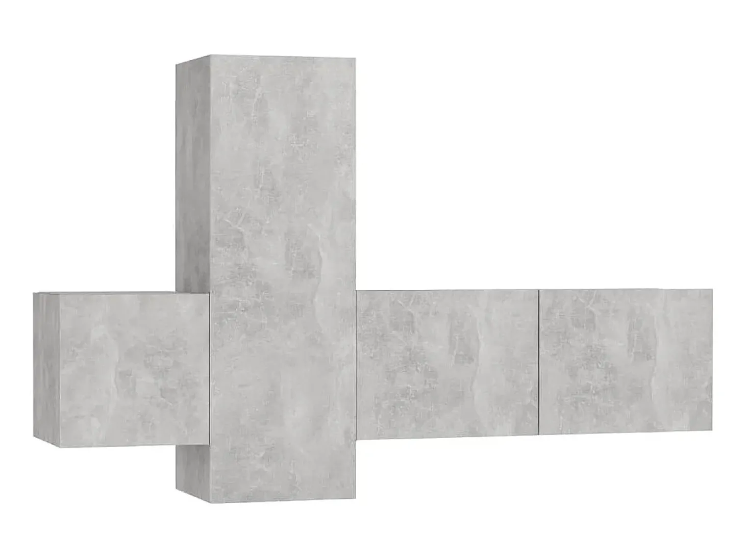 3 pcs conjunto de móveis de TV contraplacado cinzento cimento PT700509