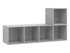 2 pcs conjunto de móveis de TV contraplacado cinzento cimento PT971127