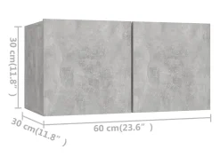 8 pcs conjunto de móveis de TV derivados madeira cinza cimento PT975943