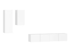 4 pcs conjunto de móveis de TV derivados de madeira branco PT725824
