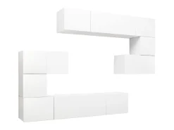 8 pcs conjunto de móveis de TV derivados de madeira branco PT381707