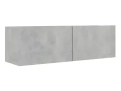 4 pcs conjunto de móveis de TV derivados madeira cinza cimento PT650030