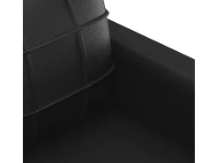 2 pcs conjunto de sofás com almofadões couro artificial preto
