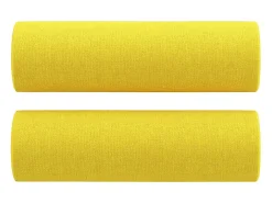 3 pcs conjunto de sofás com almofadas tecido amarelo-claro