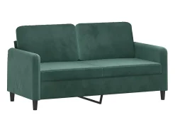 3 pcs conjunto de sofás com almofadas veludo verde-escuro
