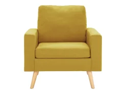 2 pcs conjunto de sofás tecido amarelo
