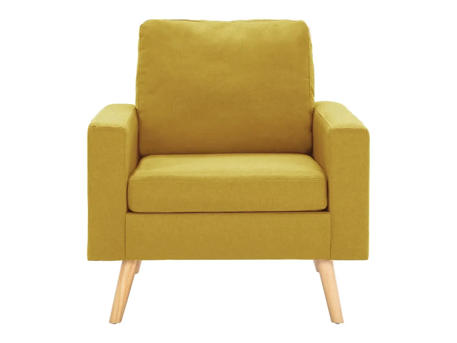 2 pcs conjunto de sofás tecido amarelo