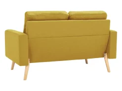 2 pcs conjunto de sofás tecido amarelo