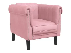 3 pcs conjunto de sofás veludo rosa
