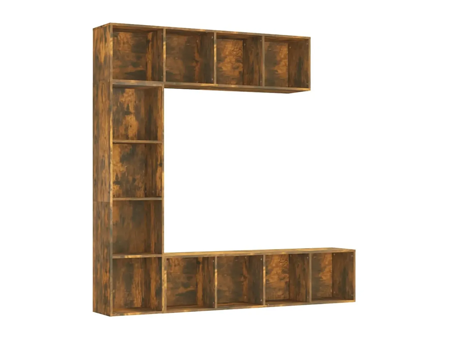 3 pcs conjunto estante/móvel TV 180x30x180 cm carvalho fumado PT355736