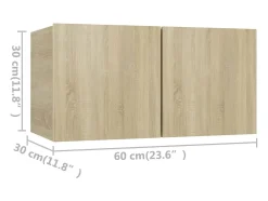 8 pcs conjunto móveis de TV derivados madeira carvalho sonoma PT510897