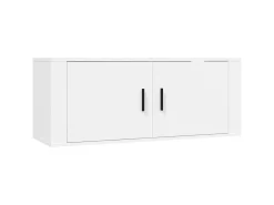 2 pcs conjunto móveis de TV derivados de madeira branco PT895768