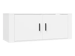 2 pcs conjunto móveis de TV derivados de madeira branco PT739447
