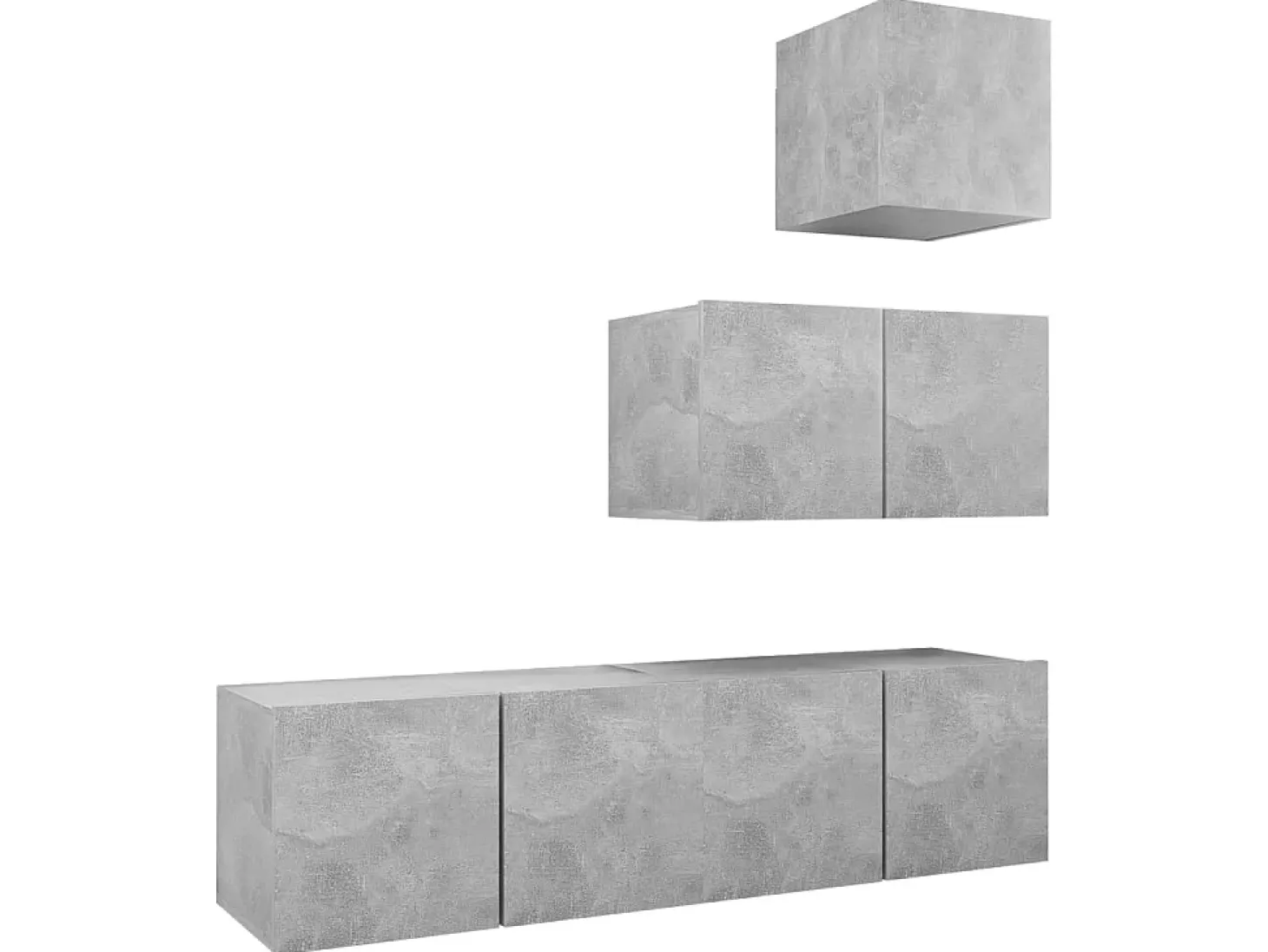 4 pcs conjunto móveis de TV derivados madeira cinzento cimento PT545587