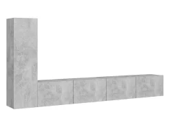 3 pcs conjunto móveis de TV derivados madeira cinzento cimento PT241684