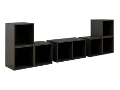 6 pcs conjunto móveis de TV derivados madeira cinza brilhante PT453369