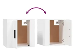 2 pcs conjunto móveis de TV derivados de madeira branco