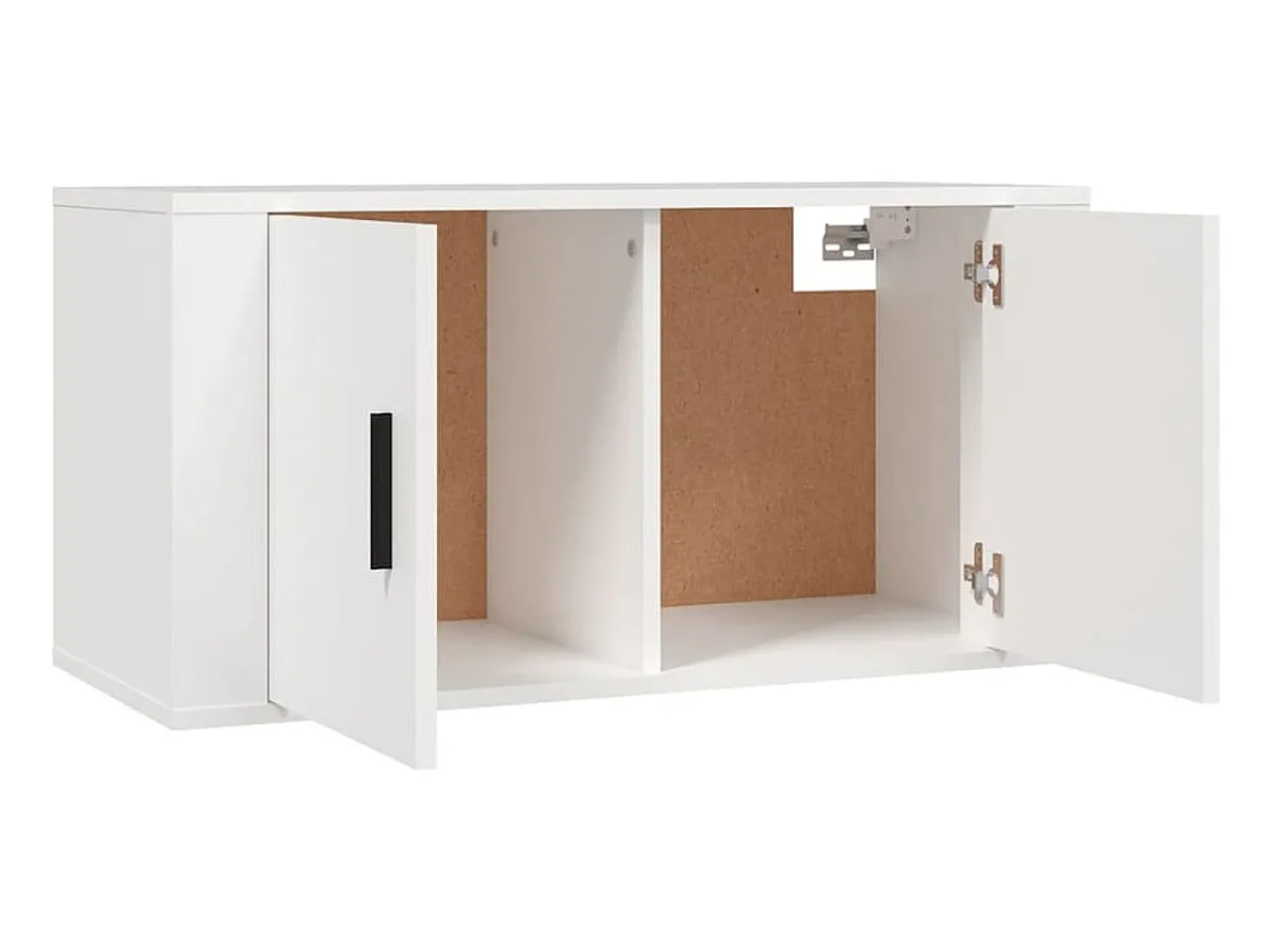 2 pcs conjunto móveis de TV derivados de madeira branco