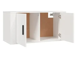 2 pcs conjunto móveis de TV derivados de madeira branco