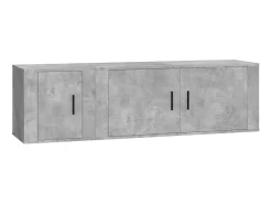 2 pcs Conjunto móveis de TV derivados de madeira cinza cimento PT819855