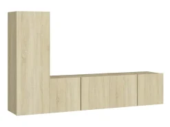 3 pcs conjunto móveis de TV derivados madeira carvalho sonoma PT115597