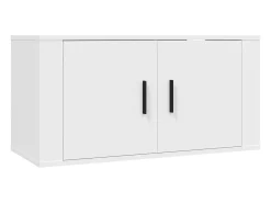 2 pcs conjunto móveis de TV derivados de madeira branco PT964839