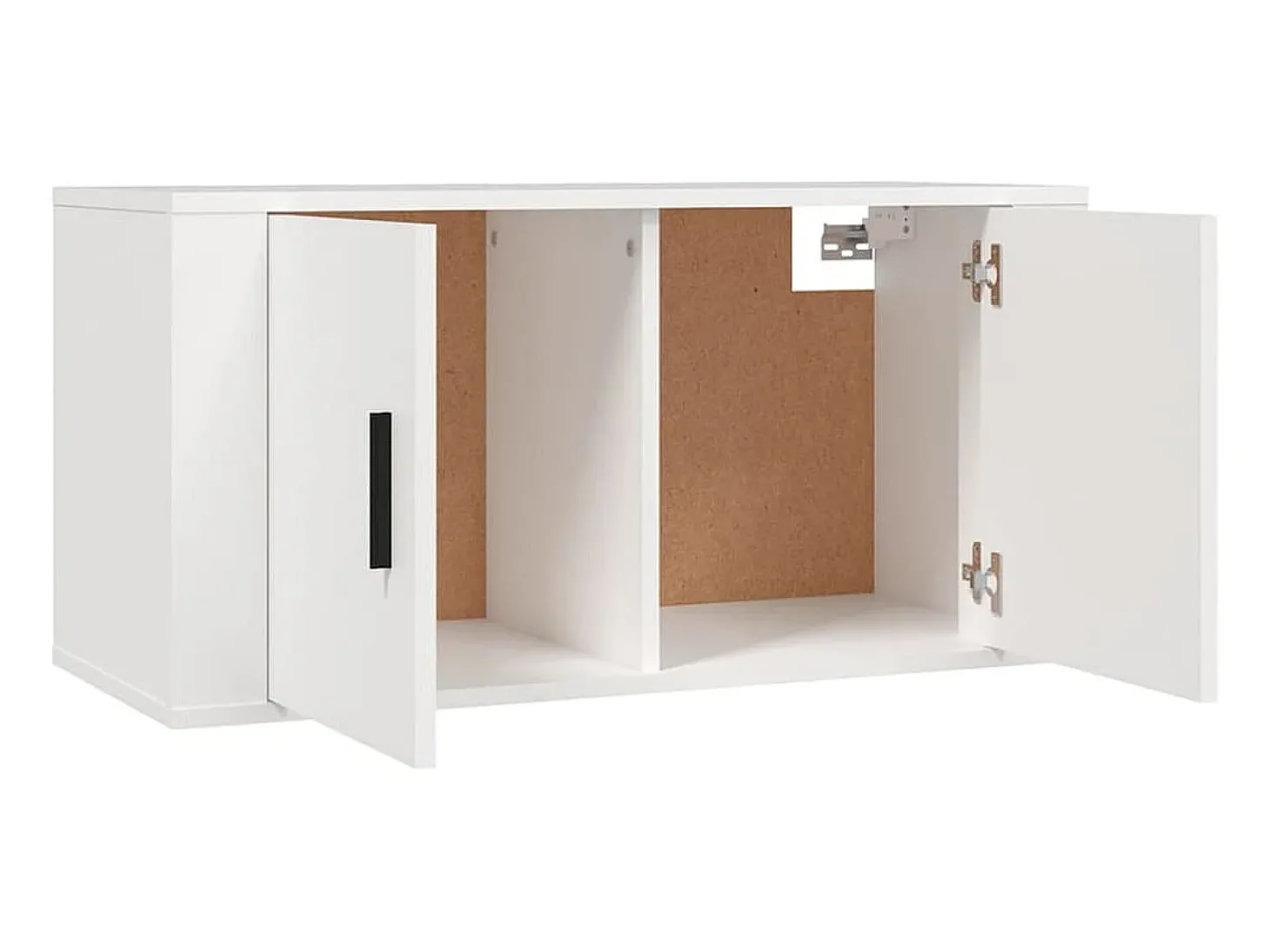 2 pcs conjunto móveis de TV derivados de madeira branco PT964839