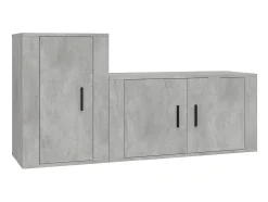 2 pcs conjunto móveis de TV derivados de madeira cinza cimento PT528225